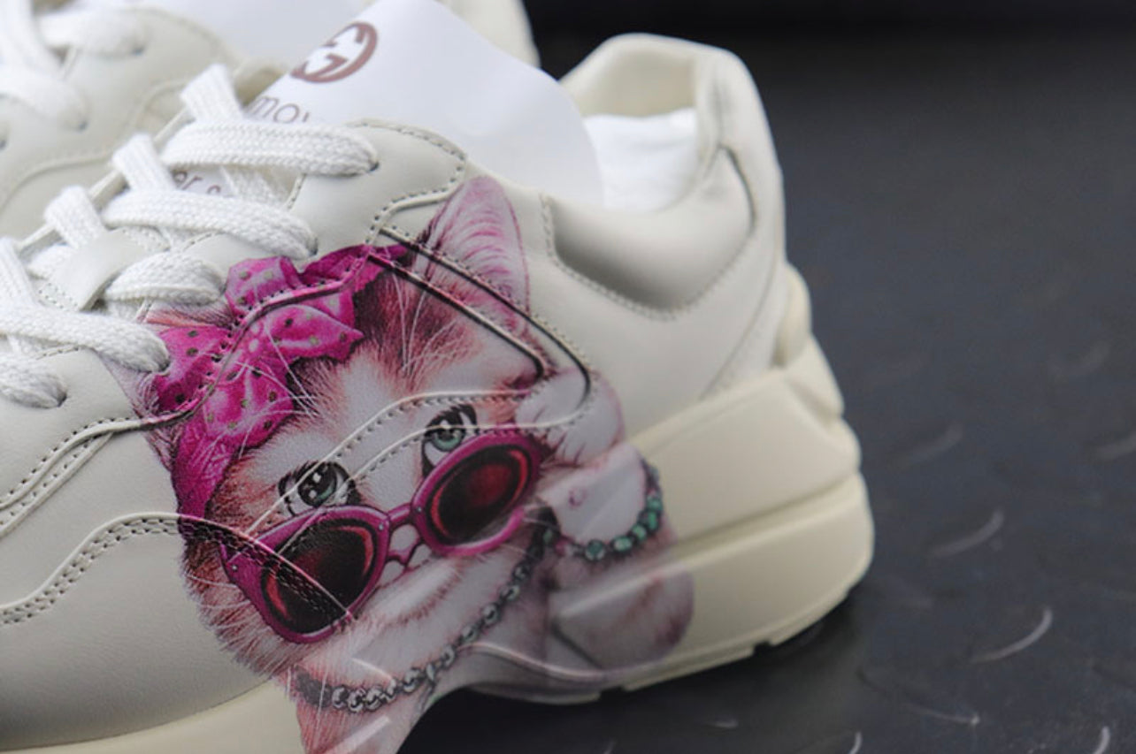 G Rhyton Pink Cat Print Sneaker